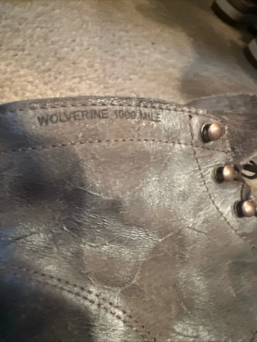 Wolverine 1000 Mile Boots Gray Leather Made In The USA Womens 11